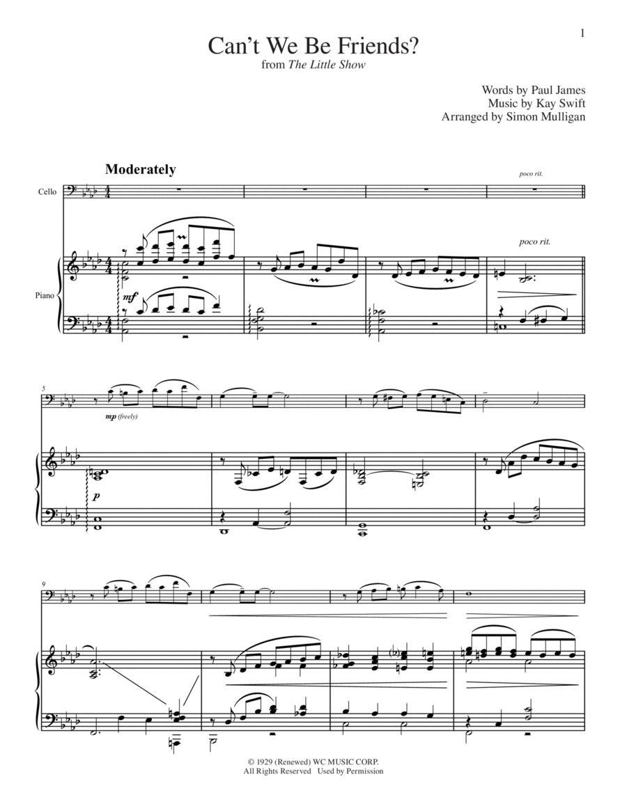 Can't We Be Friends (from The Little Show) (arr. Simon Mulligan) Piano scores gallery preview page 1