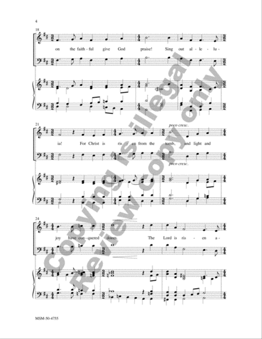 The Lord Is Risen Again (Choral Score) image number null