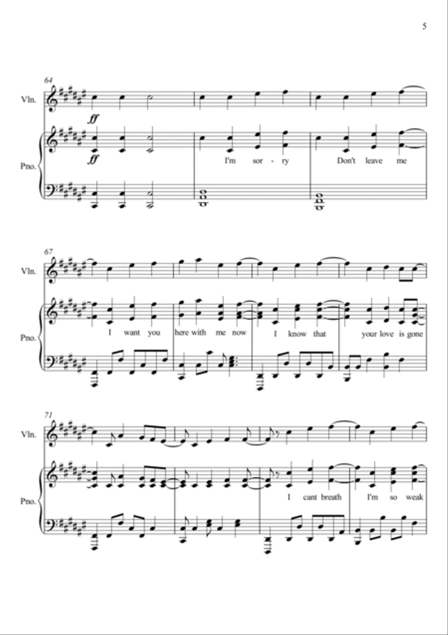 Love Is Gone Violin Solo scores gallery preview page 5