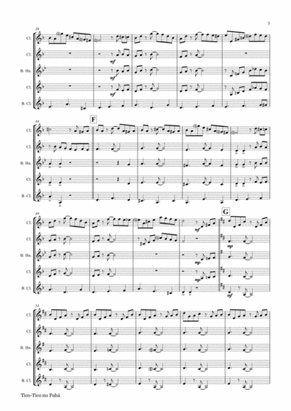 Tico-Tico no Fubá - Choro - Clarinet Quartet image number null
