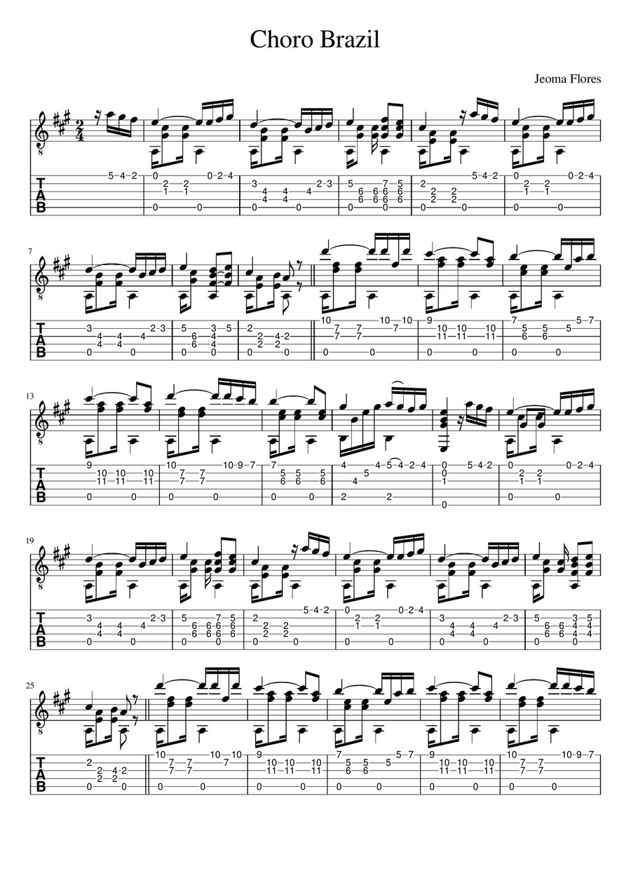 Choro Brazil Electric Guitar scores gallery preview page 1