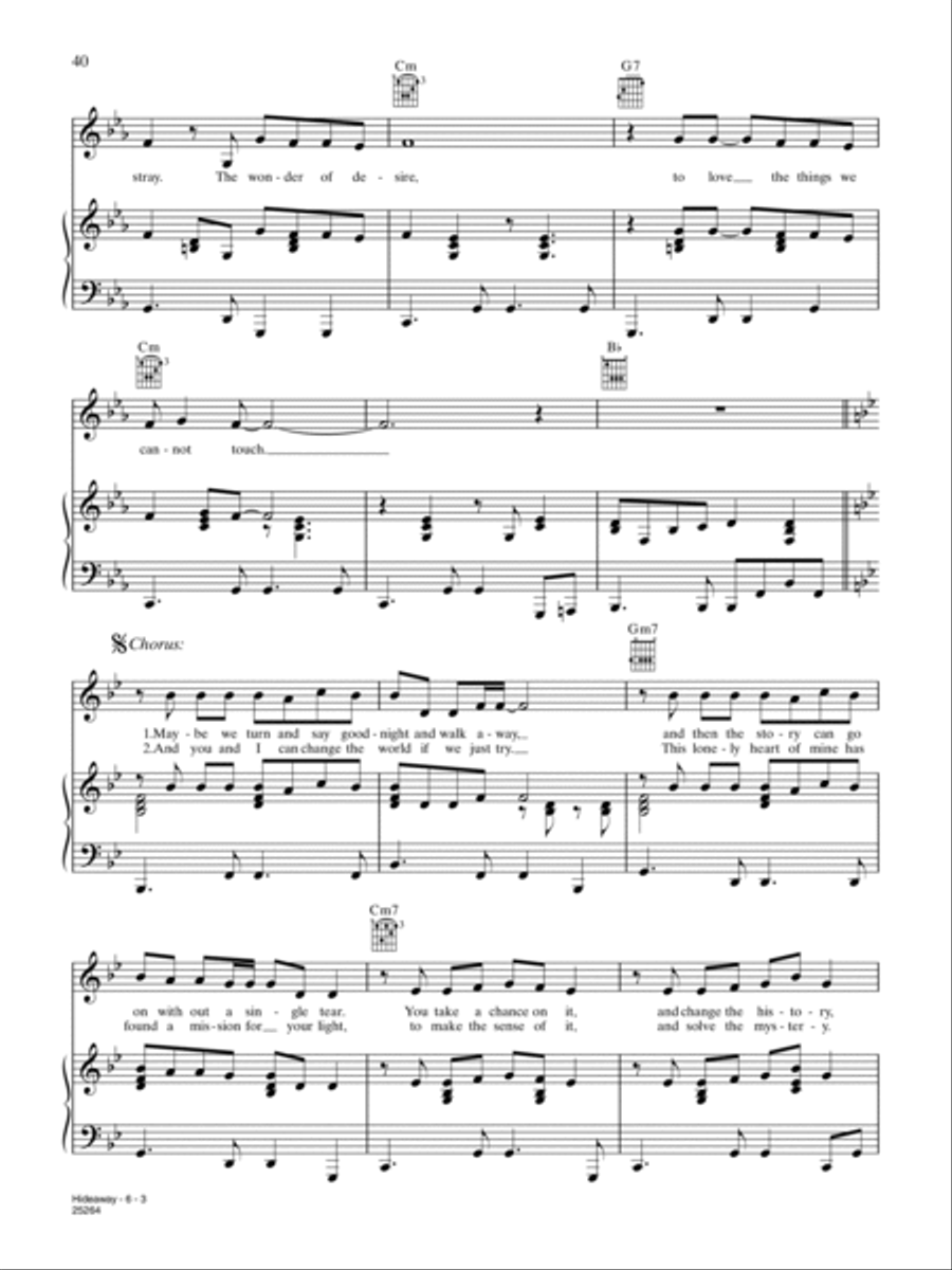 Hideaway Piano, Vocal, Guitar scores gallery preview page 3
