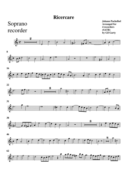 Ricercare in F sharp minor (arrangement for 4 recorders)