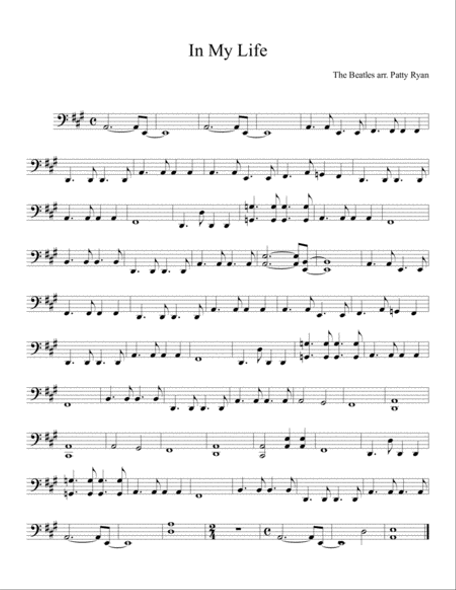 In My Life String Quartet scores gallery preview page 1