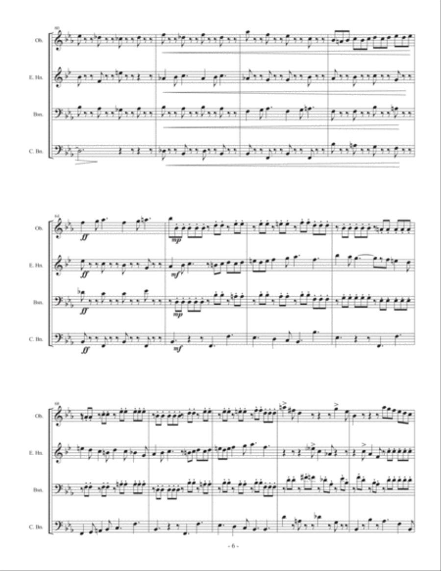 Calvin & Hobbes for double reed quartet Woodwind Quartet scores gallery preview page 6