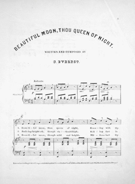 Beautiful Moon, Thou Queen of Night. Song and Chorus