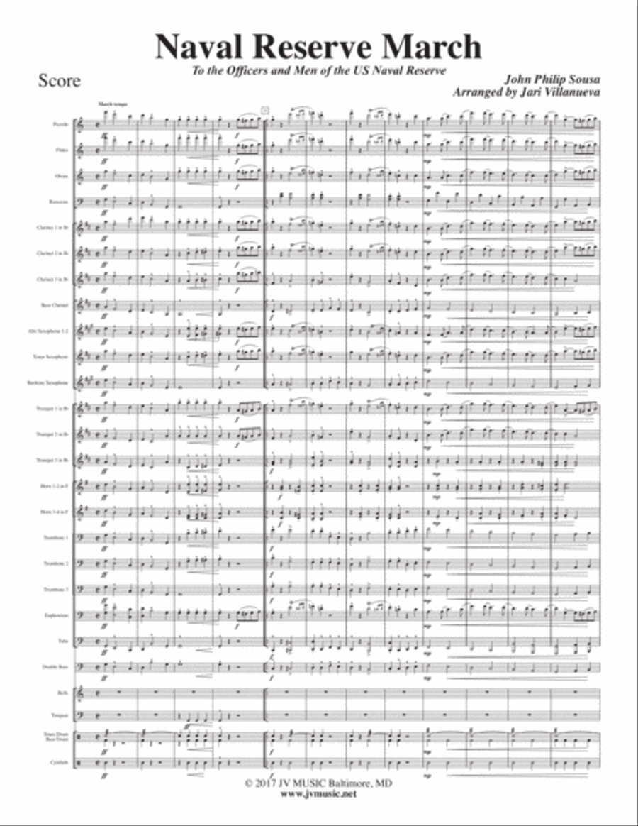 Naval Reserve March for Concert Band by Sousa Concert Band scores gallery preview page 3