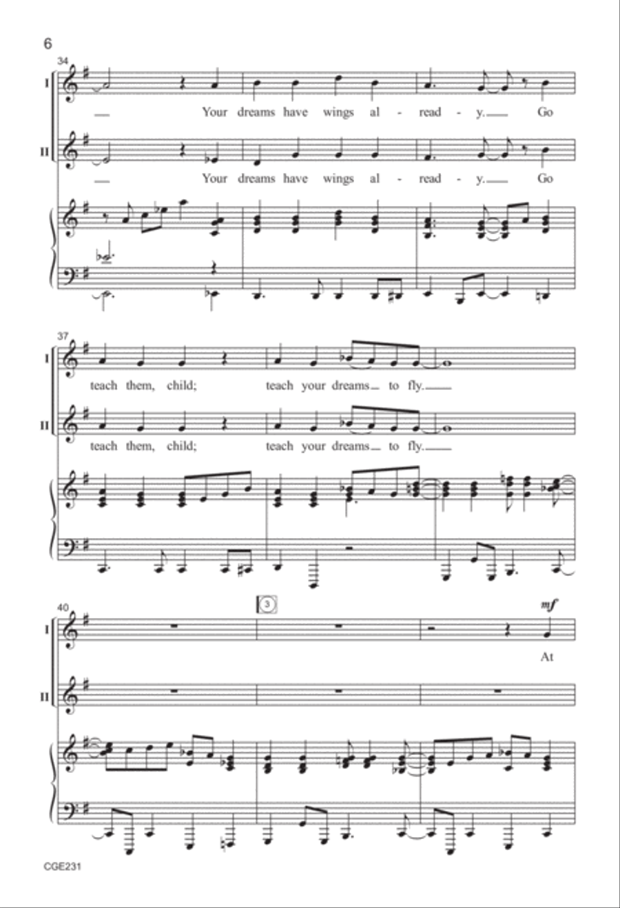 Teach Your Dreams to Fly (Two-part) 2-Part scores gallery preview page 6