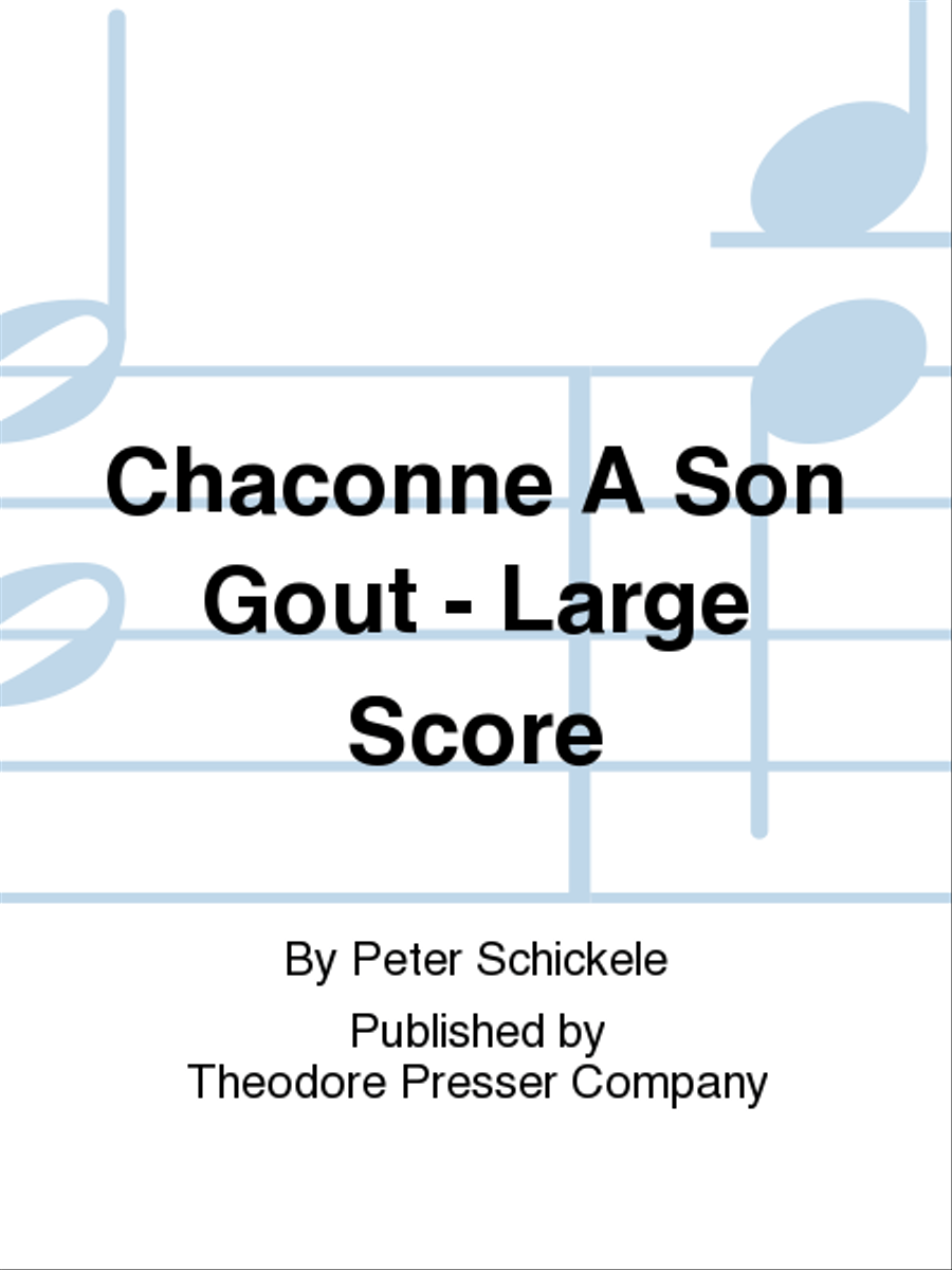 Chaconne A Son Gout - Large Score Orchestra scores gallery preview page 1