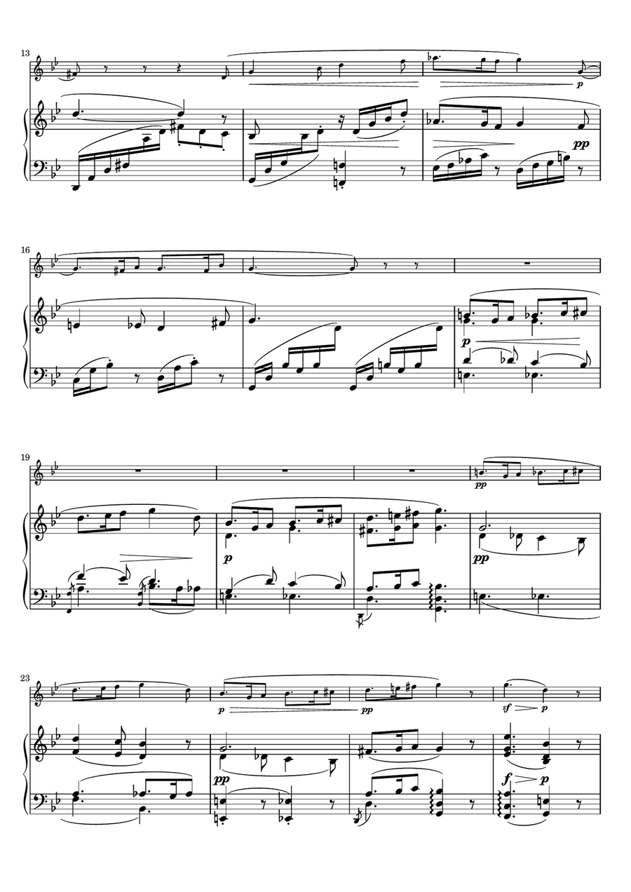 Sicilienne Op.78 for flute and piano Flute Solo scores gallery preview page 4