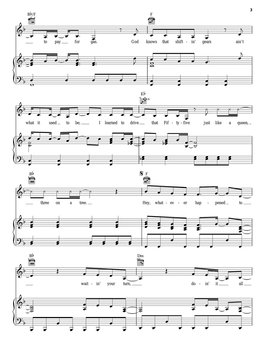 Automatic Piano, Vocal, Guitar scores gallery preview page 3