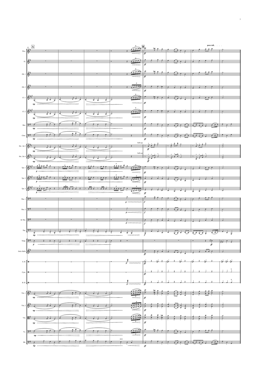 South Korean National Anthem for Symphony Orchestra (Orchestre national d'Île-de-France Edition) Full Orchestra scores gallery preview page 3