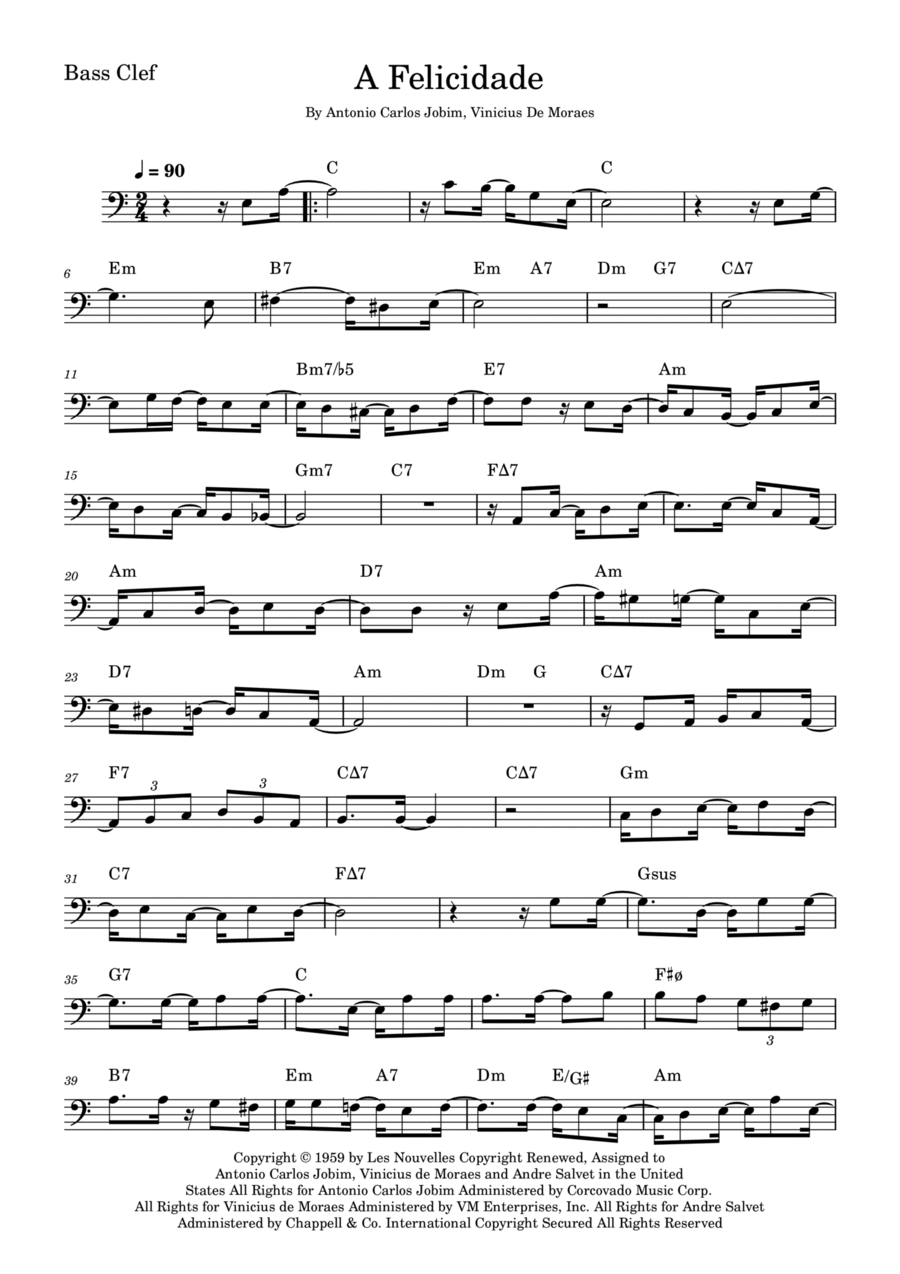 A Felicidade Cello Solo scores gallery preview page 1