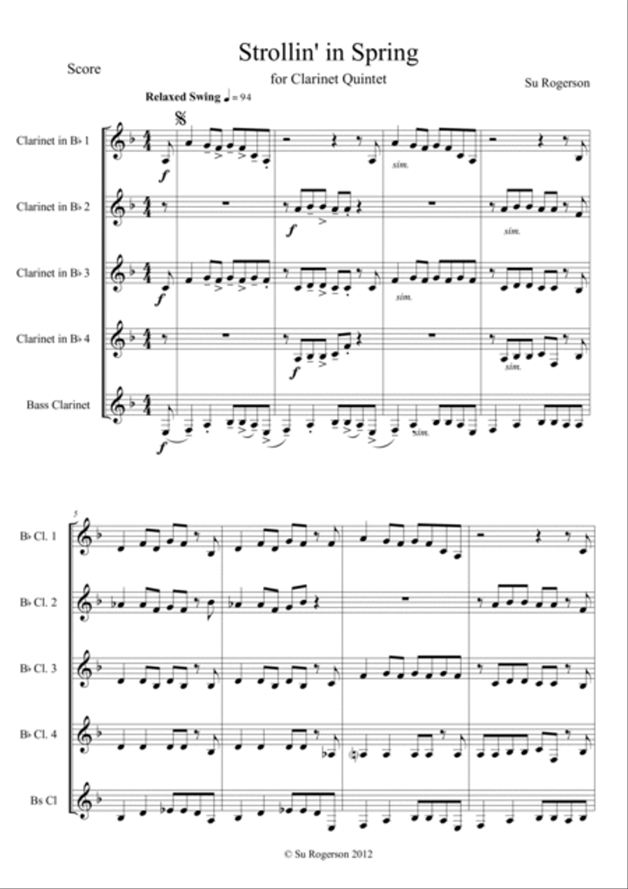 Strollin' In Spring Strollin' In Spring Woodwind Quintet scores gallery preview page 3
