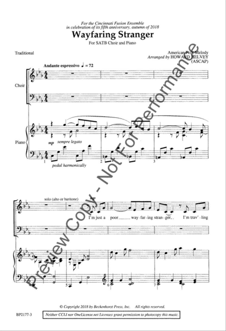 Wayfaring Stranger - Helvey 4-Part scores gallery preview page 3