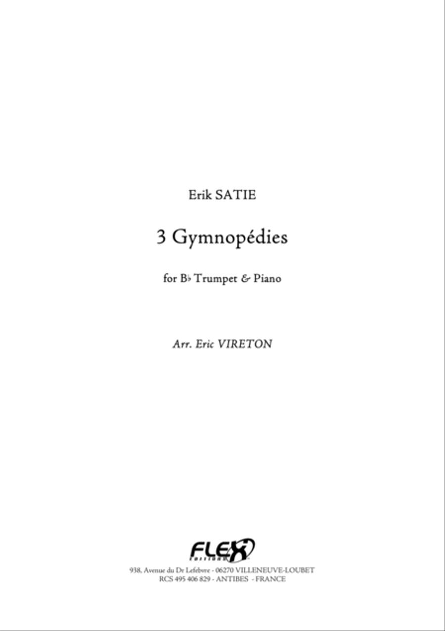 3 Gymnopedies B-Flat Trumpet scores gallery preview page 1