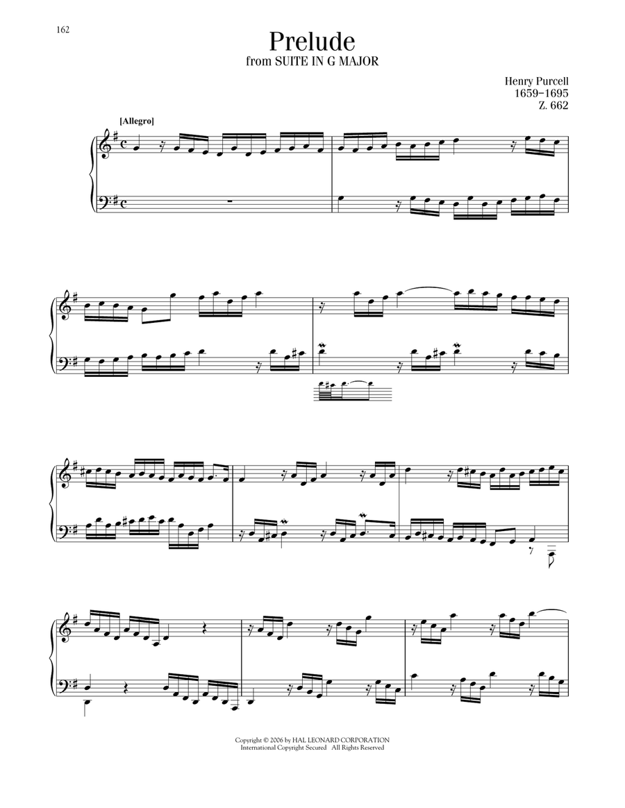 Prelude, Suite No. 1 In G Major Piano Solo scores gallery preview page 1