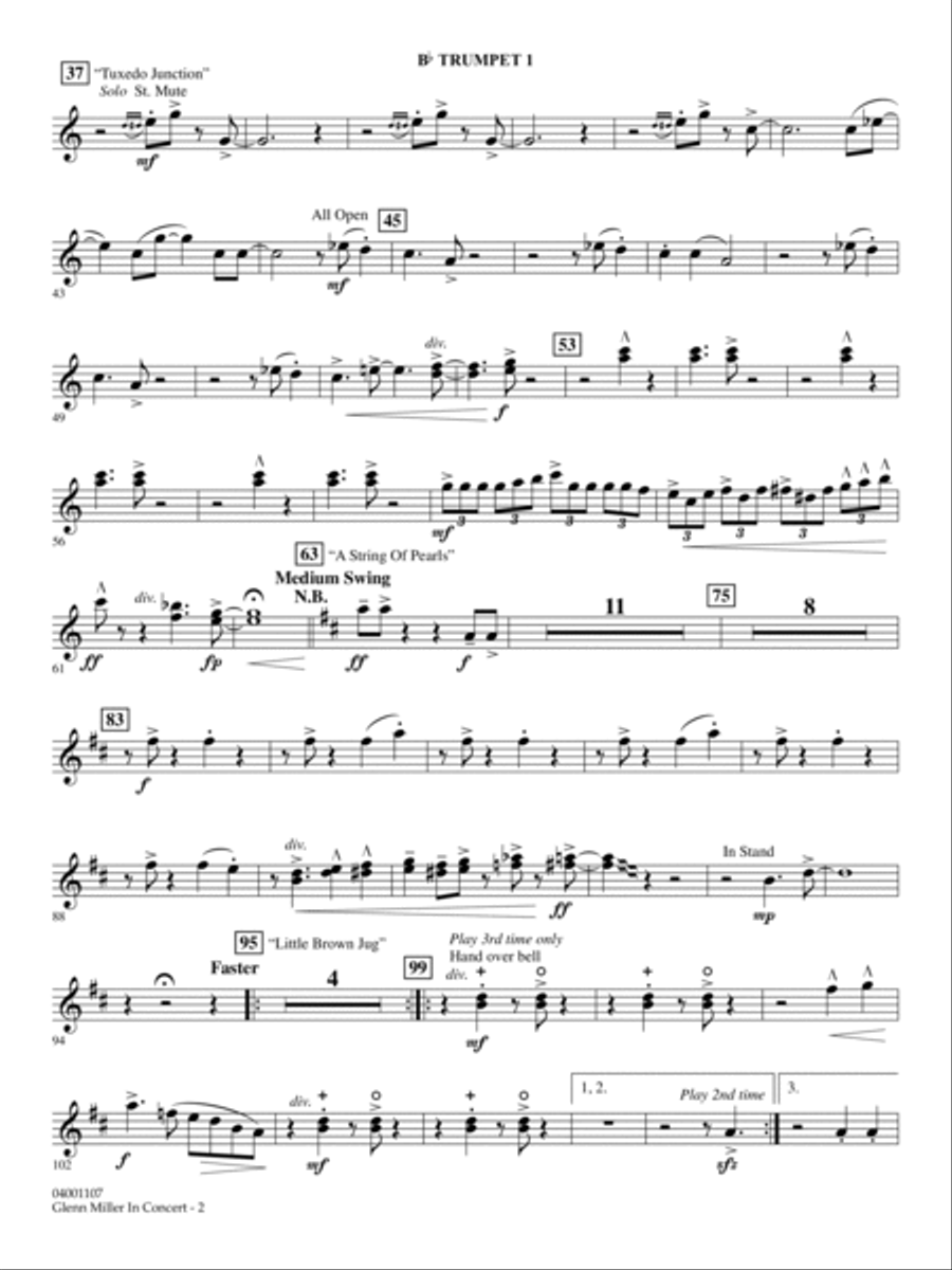 Glenn Miller In Concert (arr. Paul Murtha) - Bb Trumpet 1 Concert Band scores gallery preview page 2