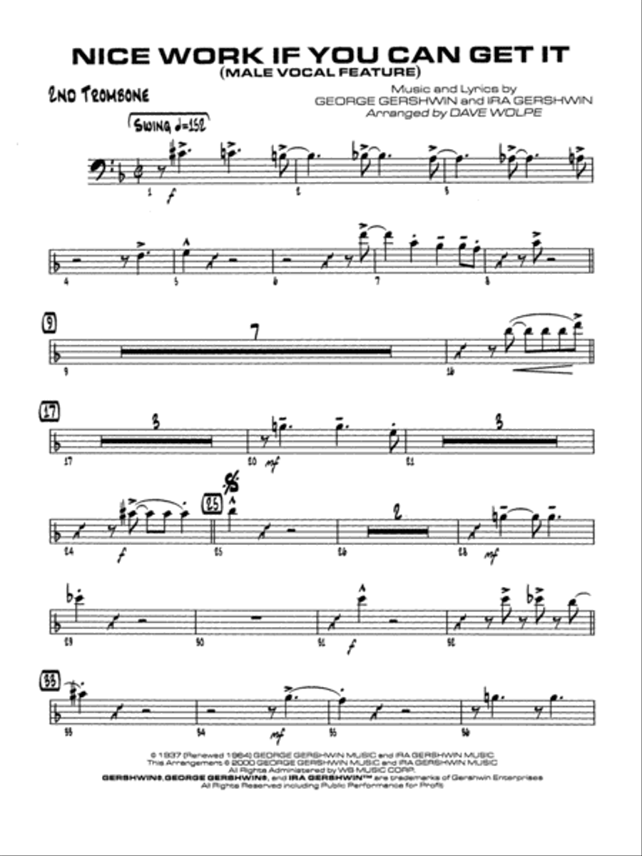 Nice Work If You Can Get It: 2nd Trombone