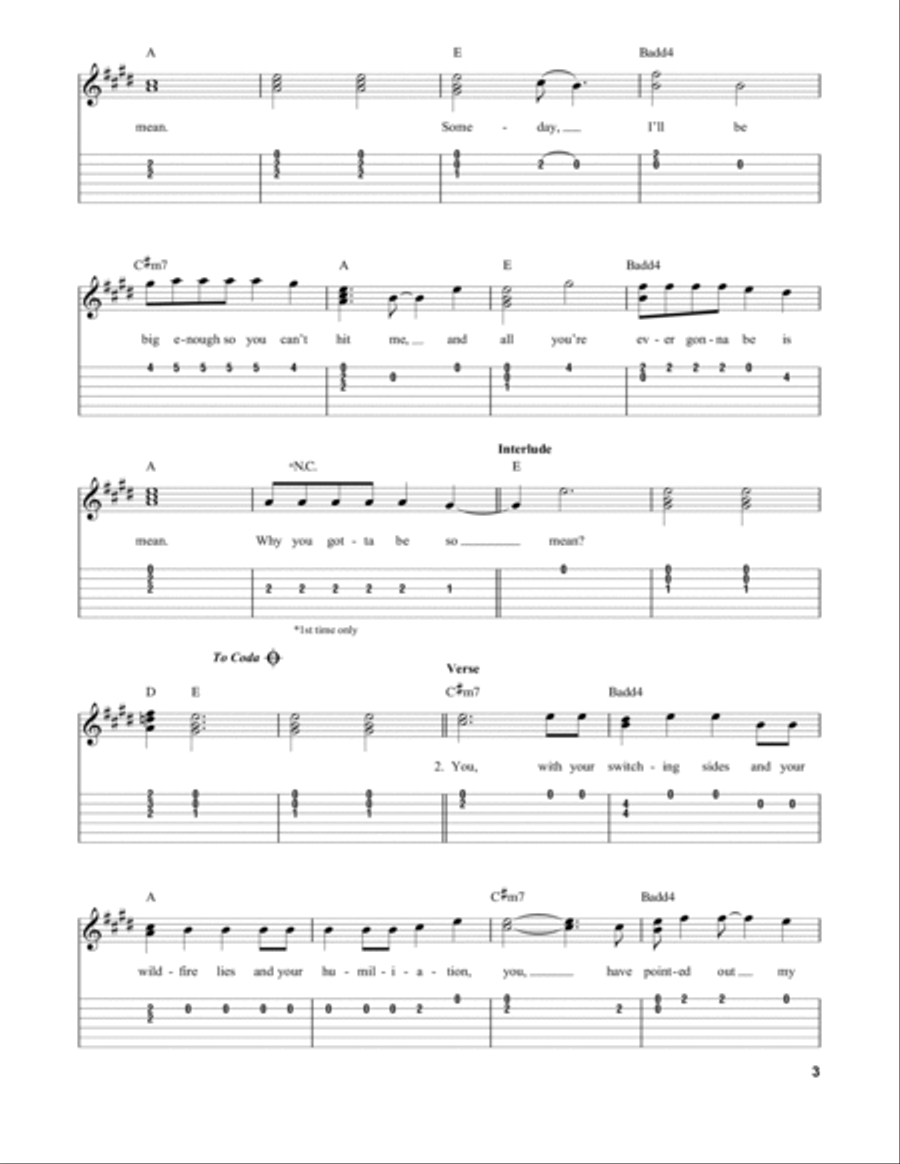 Mean Acoustic Guitar scores gallery preview page 3
