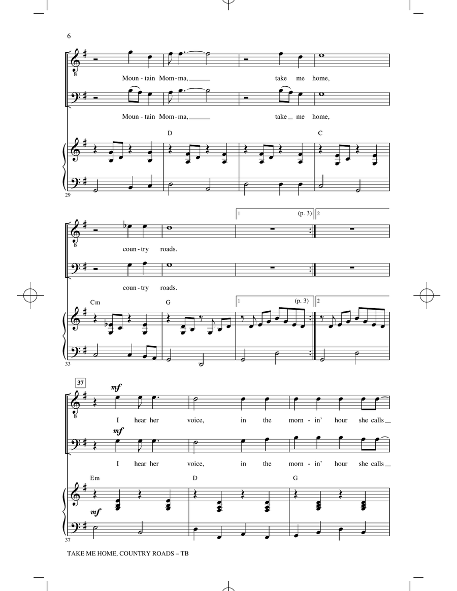 Take Me Home, Country Roads (arr. Roger Emerson) TB scores gallery preview page 4