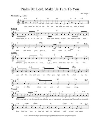 Psalm 80: Lord, Make Us Turn To You (leadsheet)