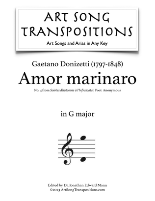 Book cover for DONIZETTI: Amor marinaro (transposed to G major)