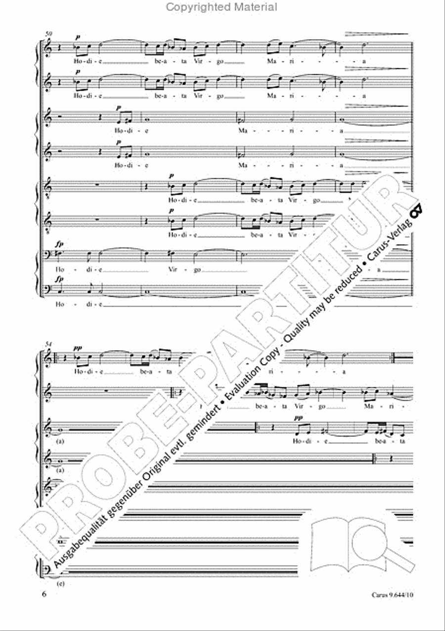 Hodie beata Virgo Maria Hodie beata Virgo Maria 4-Part scores gallery preview page 7