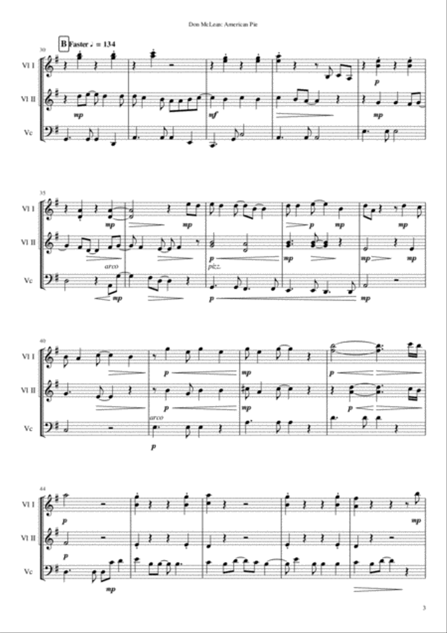 American Pie String Trio scores gallery preview page 5