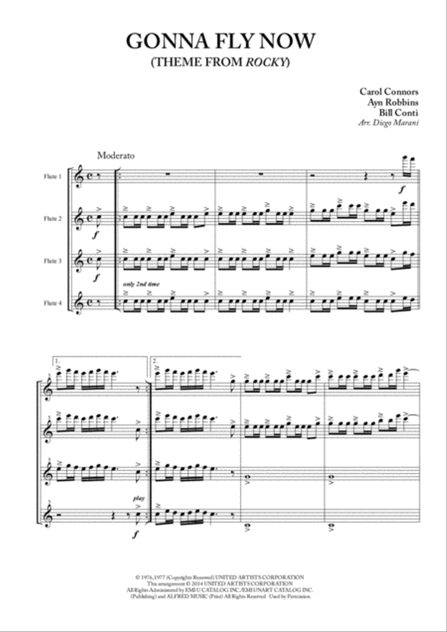 Gonna Fly Now Woodwind Quartet scores gallery preview page 3
