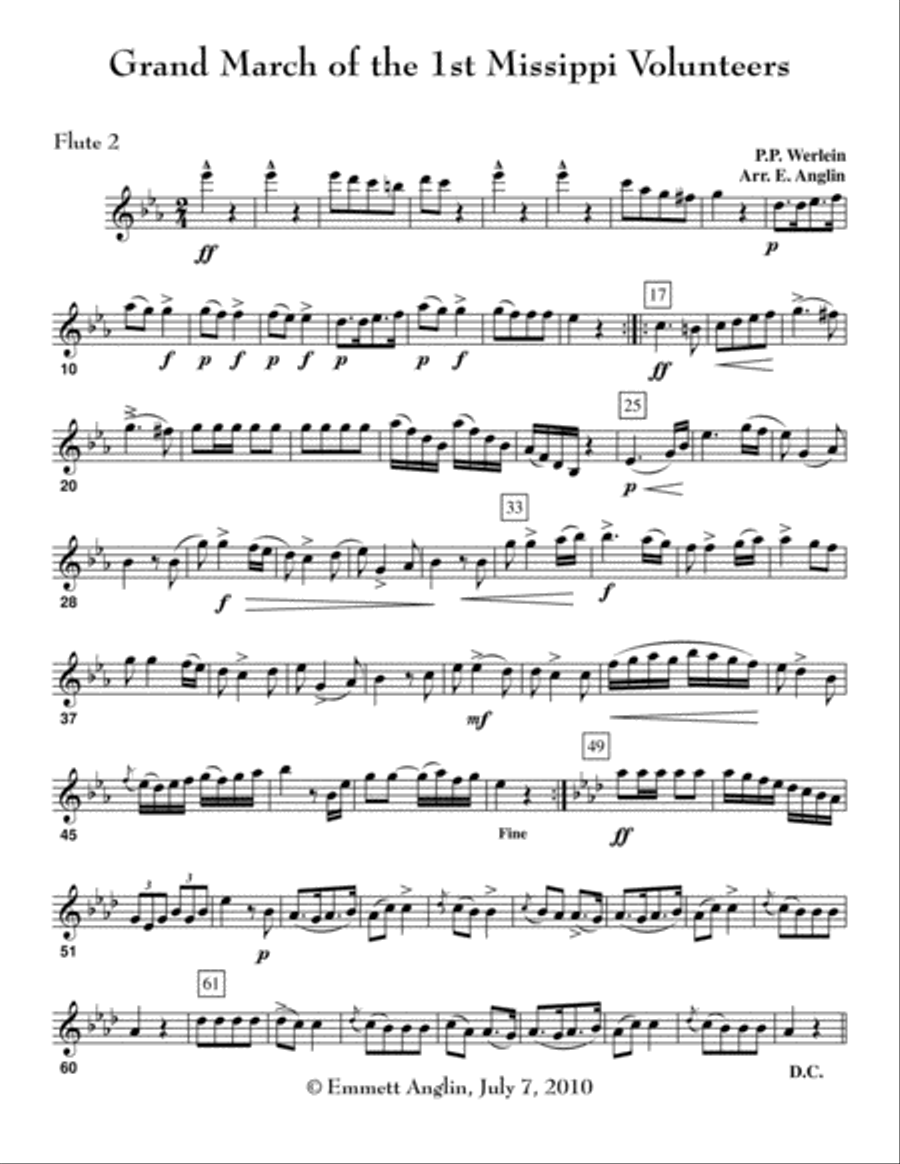 March of the First Mississippi Regiment - Concert Band Concert Band scores gallery preview page 5