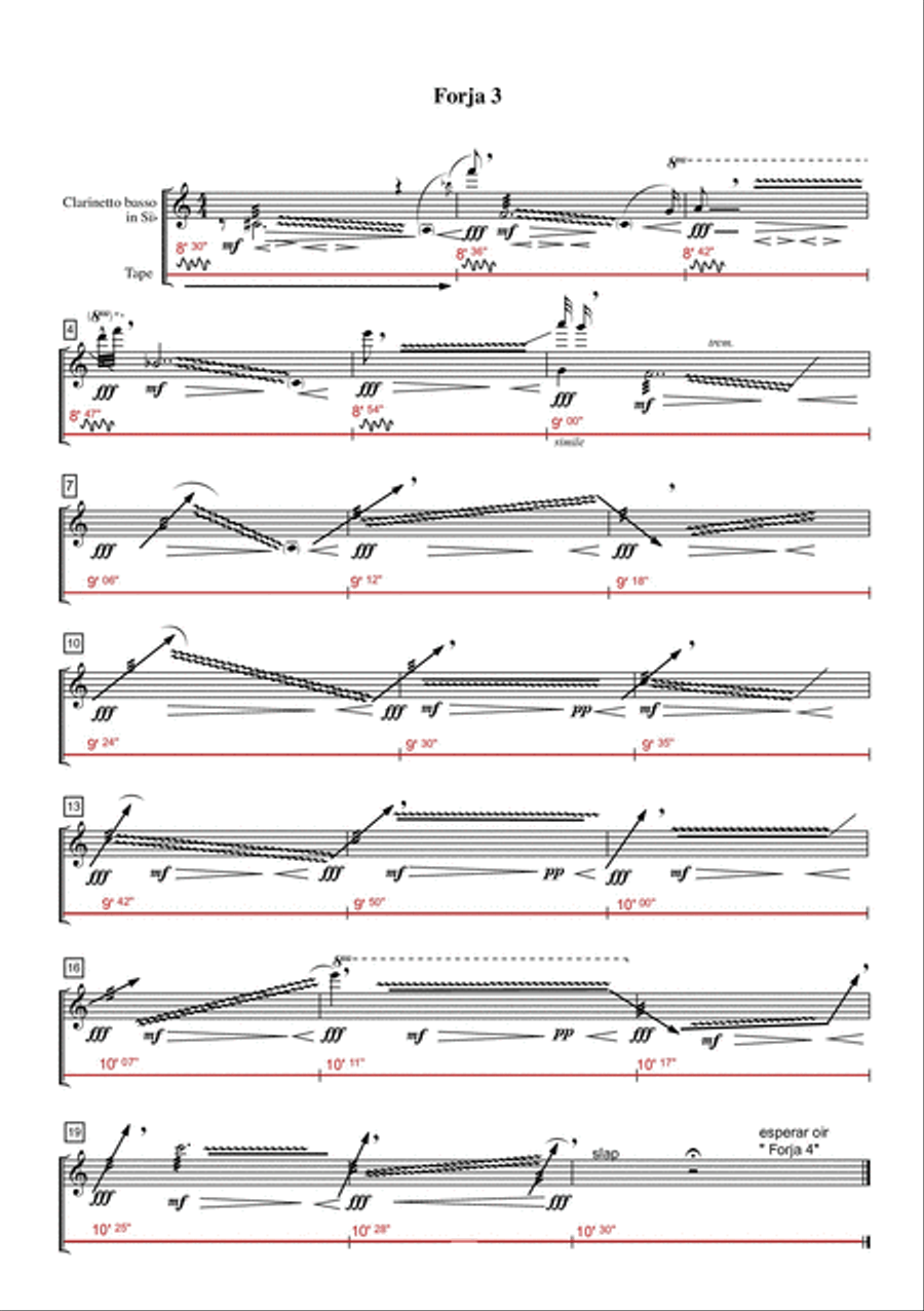 a Chillida en a-ciència for Bass Clarinet and Tape Bass Clarinet scores gallery preview page 4