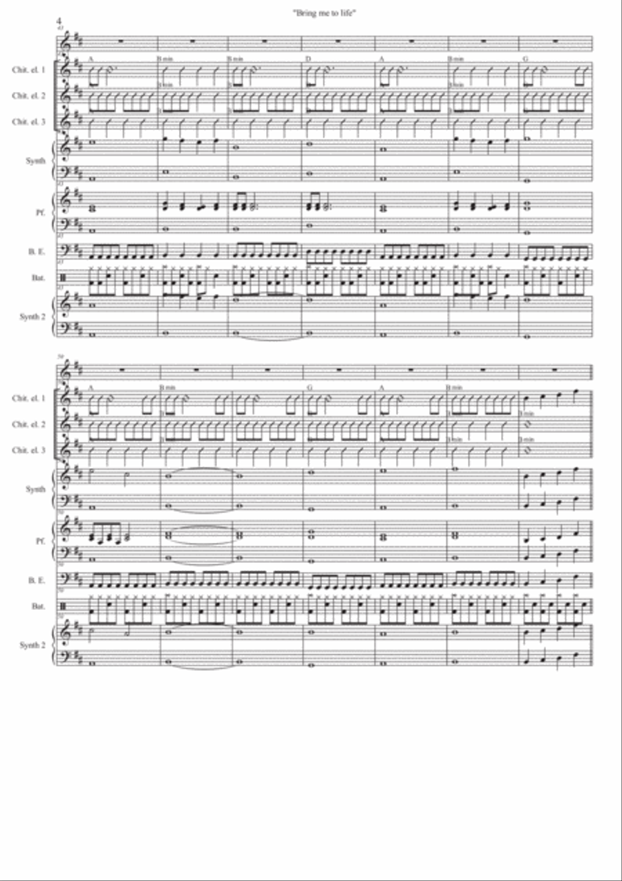Bring Me To Life Small Ensemble scores gallery preview page 4