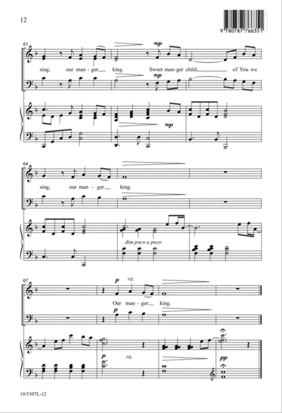 Manger Child, Manger King 4-Part scores gallery preview page 12