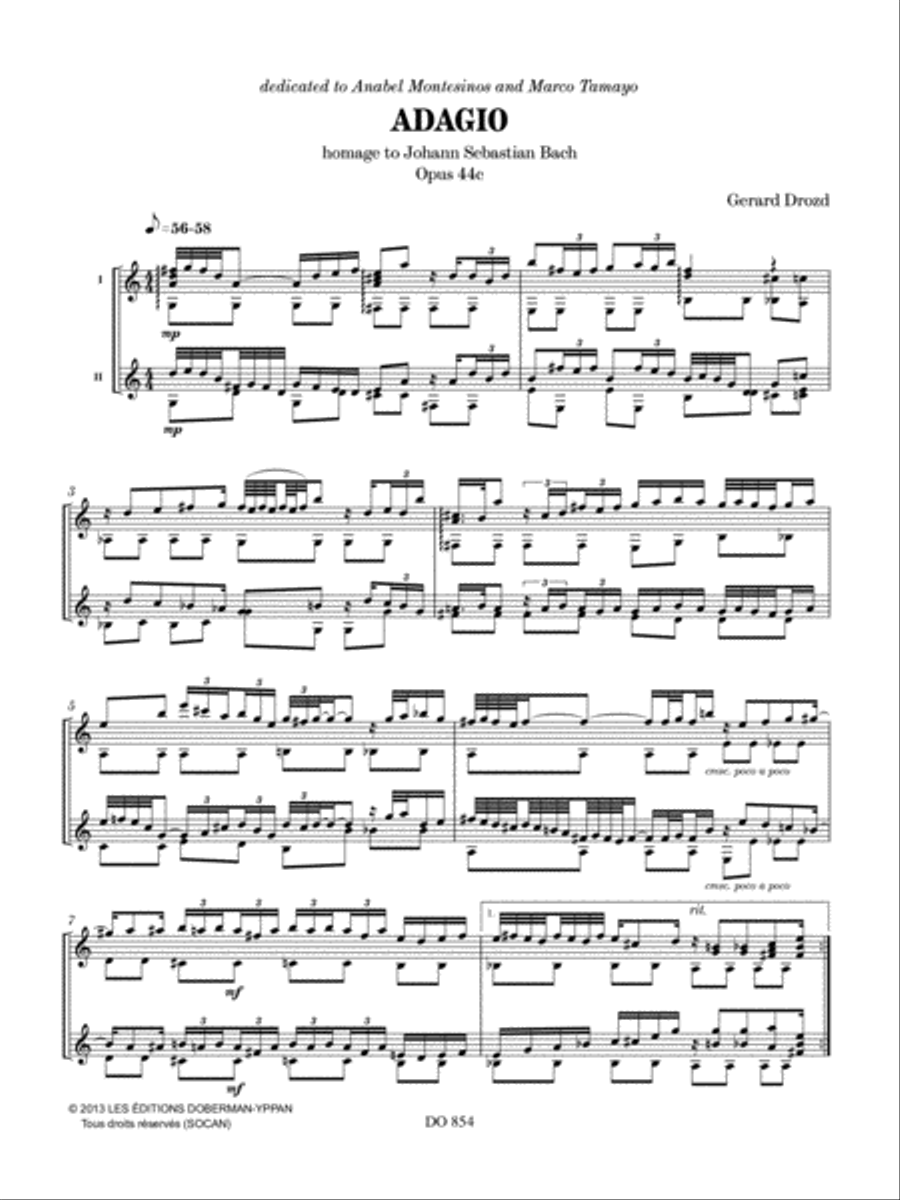 Adagio, opus 44c Classical Guitar scores gallery preview page 3