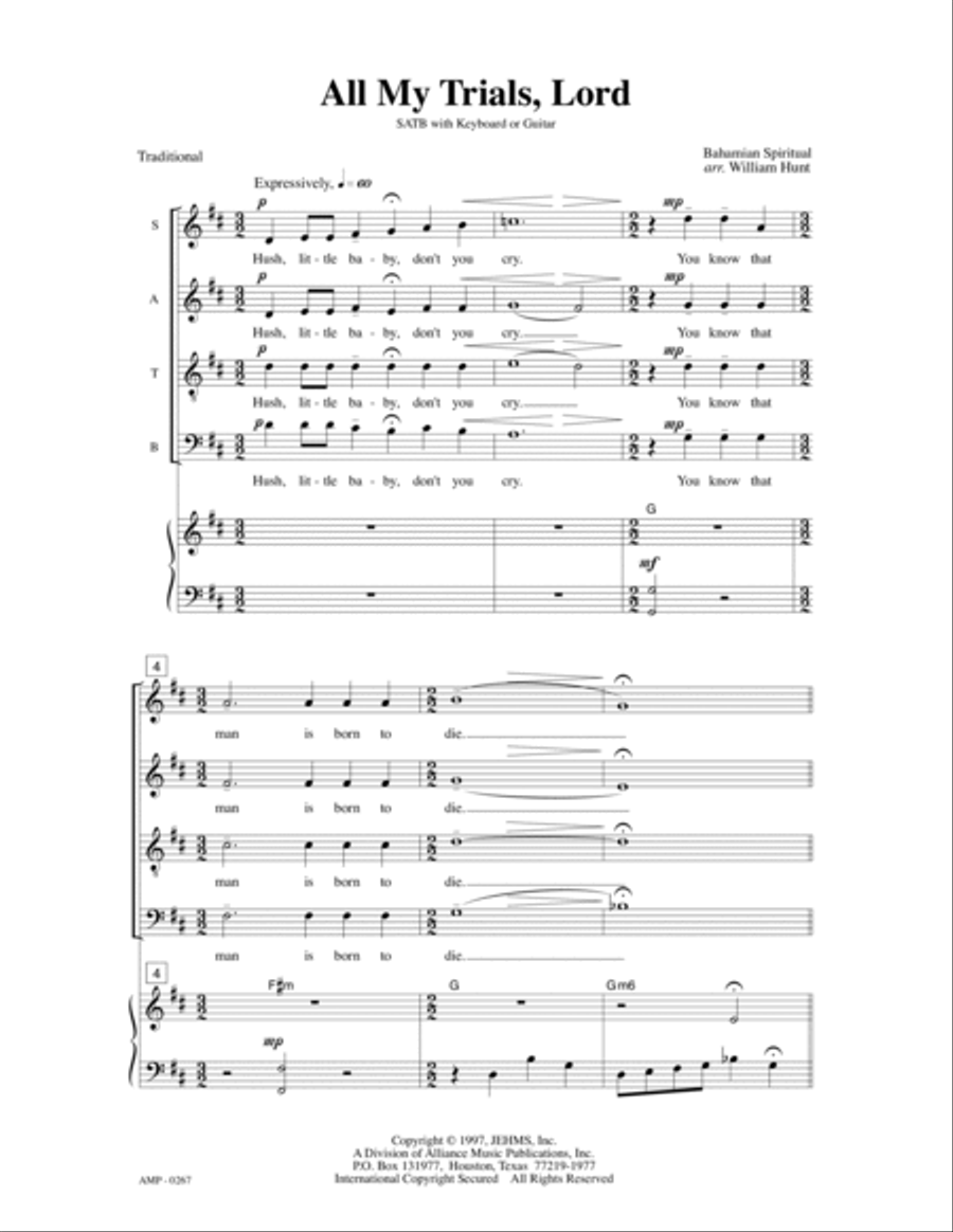 All My Trials, Lord All My Trials, Lord 4-Part scores gallery preview page 5
