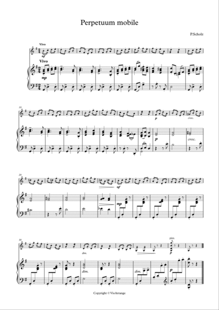 Perpetuum mobile(for Violin and Piano) Chamber Music scores gallery preview page 2