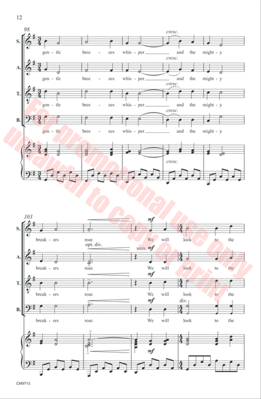 Song of the Sound 4-Part scores gallery preview page 12