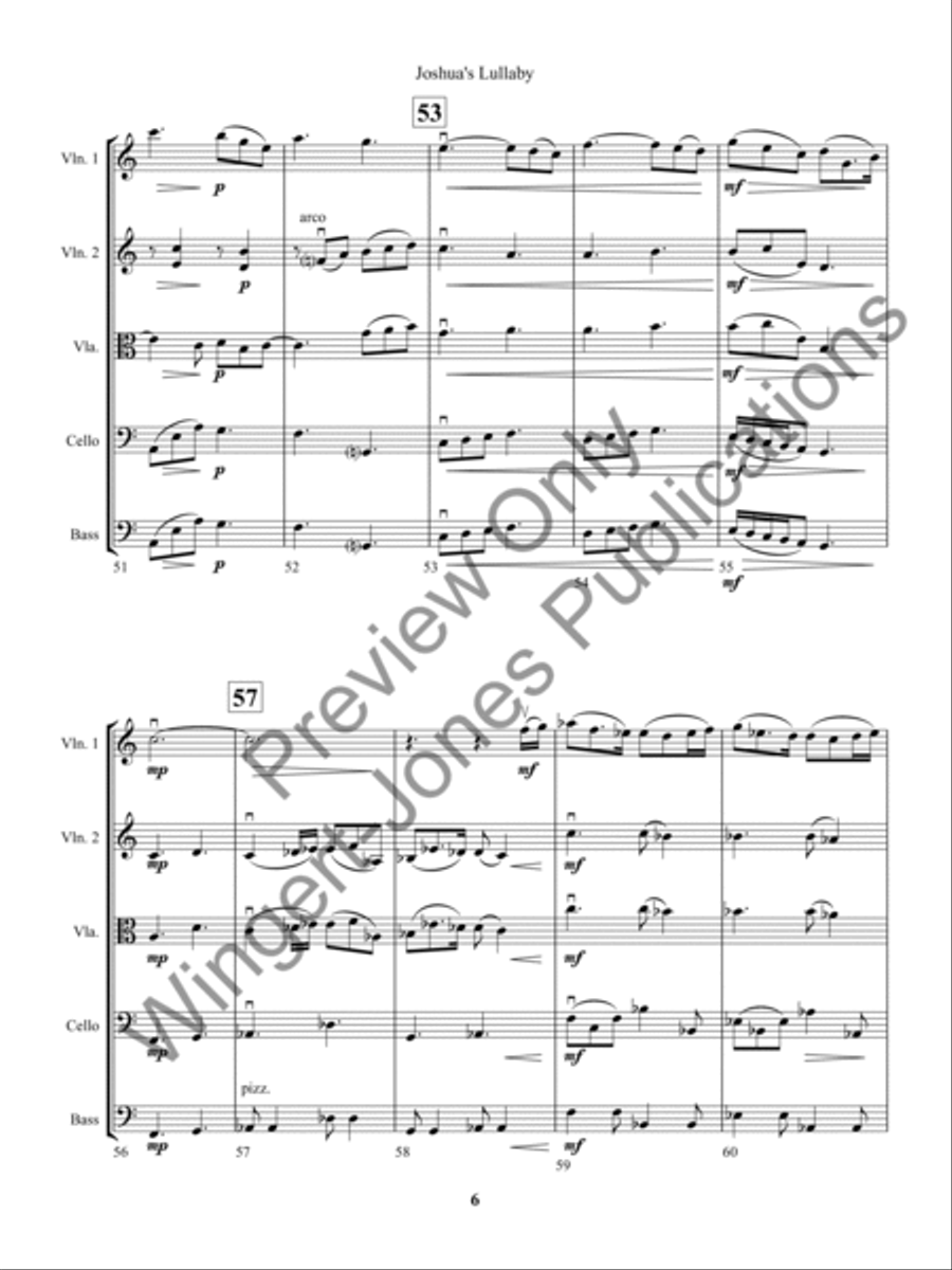 Joshua's Lullaby (Score) String Orchestra scores gallery preview page 9