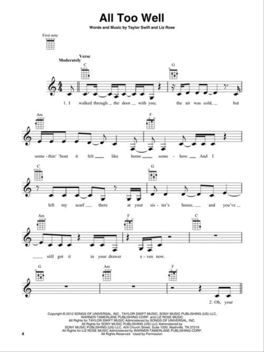 Chart Hits of 2021-2022 Ukulele scores gallery preview page 4