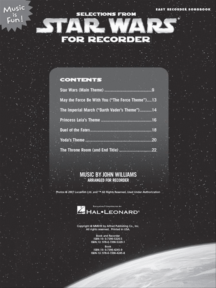 Selections from Star Wars for Recorder Recorder scores gallery preview page 2