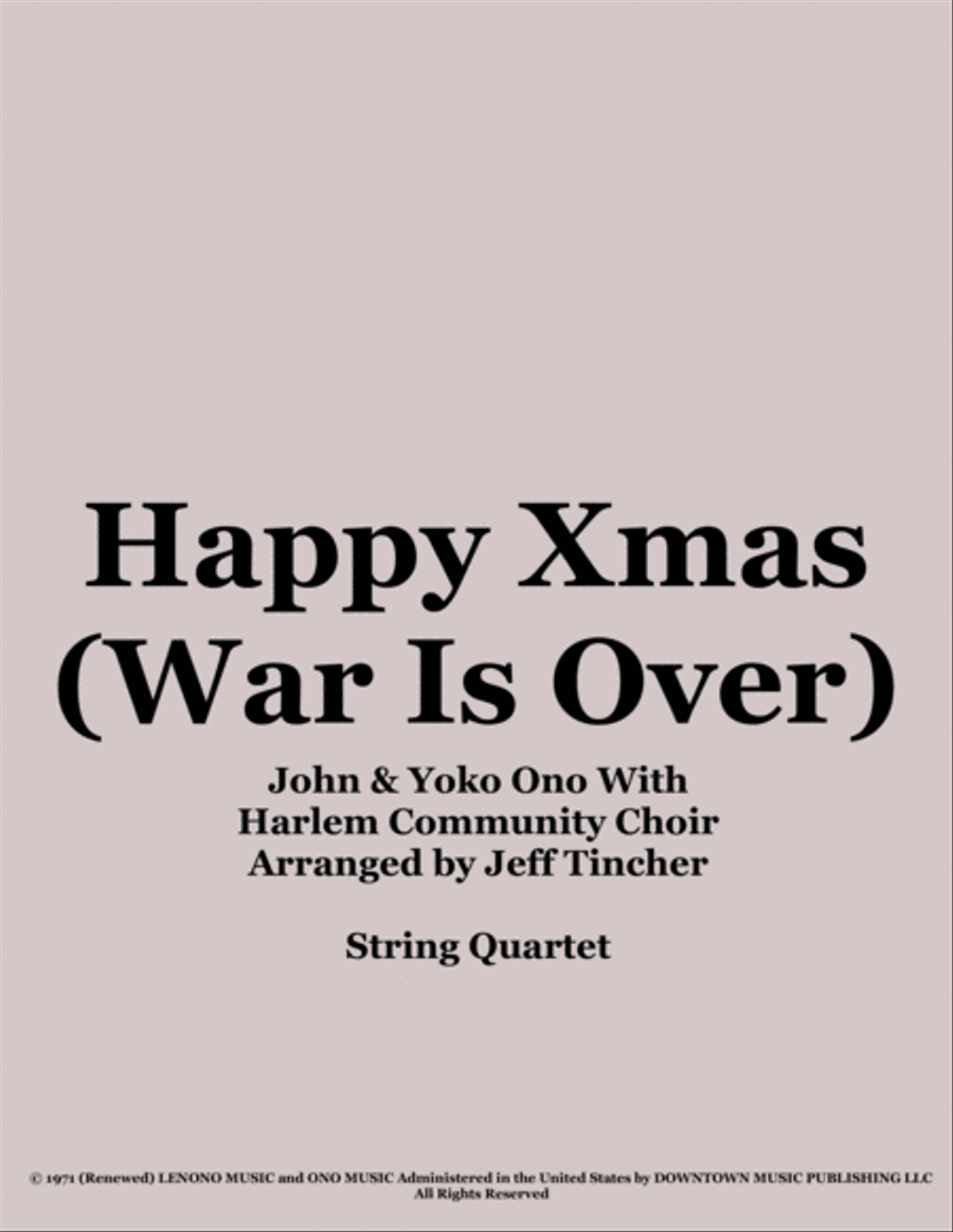Happy Xmas (war Is Over) String Quartet scores gallery preview page 1