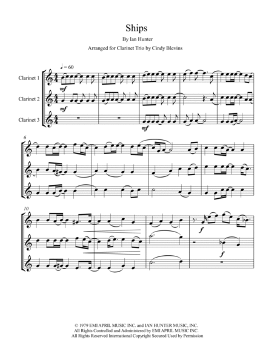 Ships Clarinet Trio scores gallery preview page 2