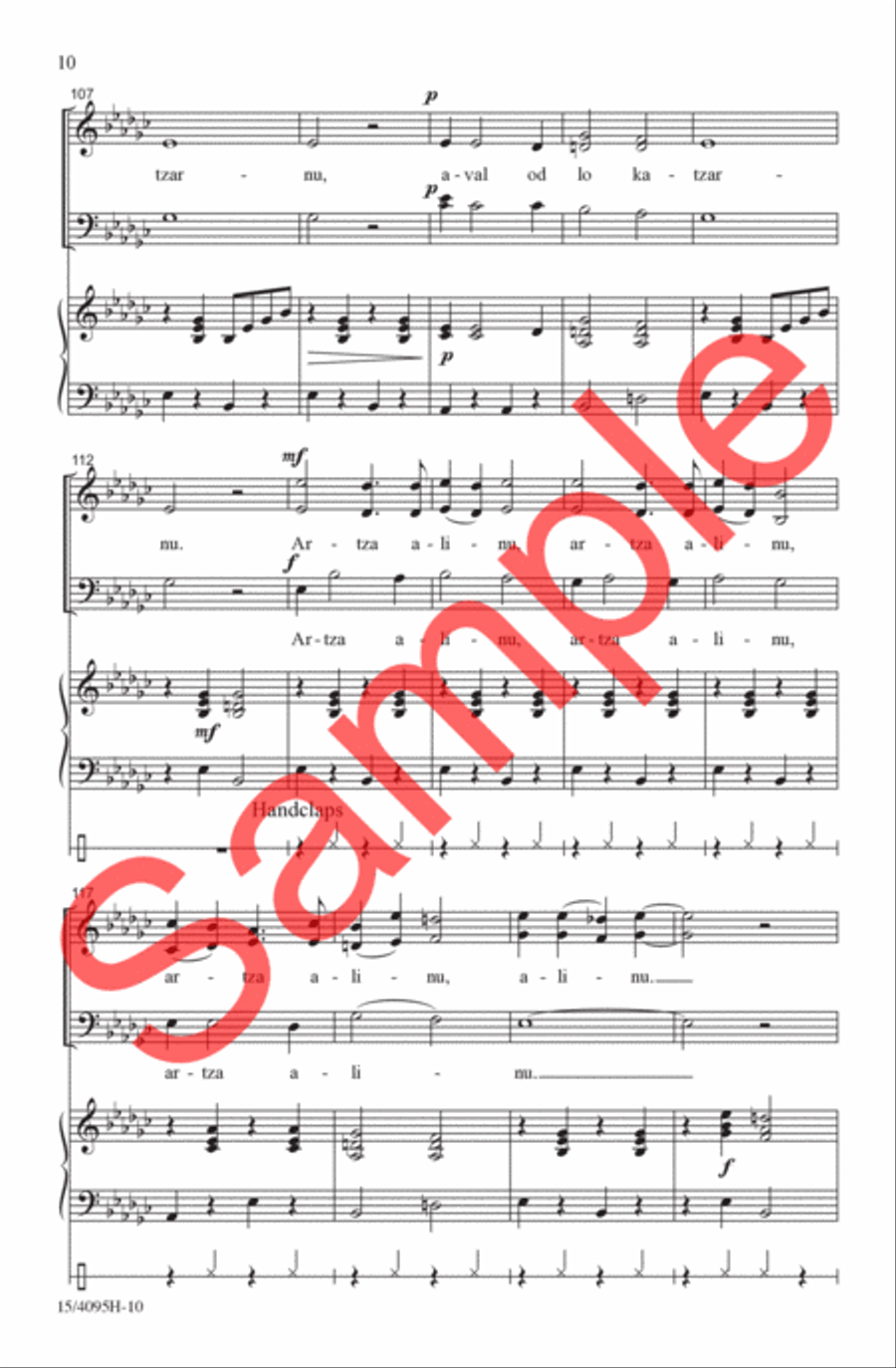Artza Alinu 3-Part scores gallery preview page 10
