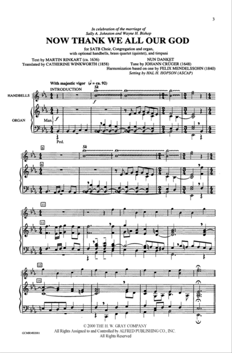 Now Thank We All Our God Now Thank We All Our God 4-Part scores gallery preview page 3