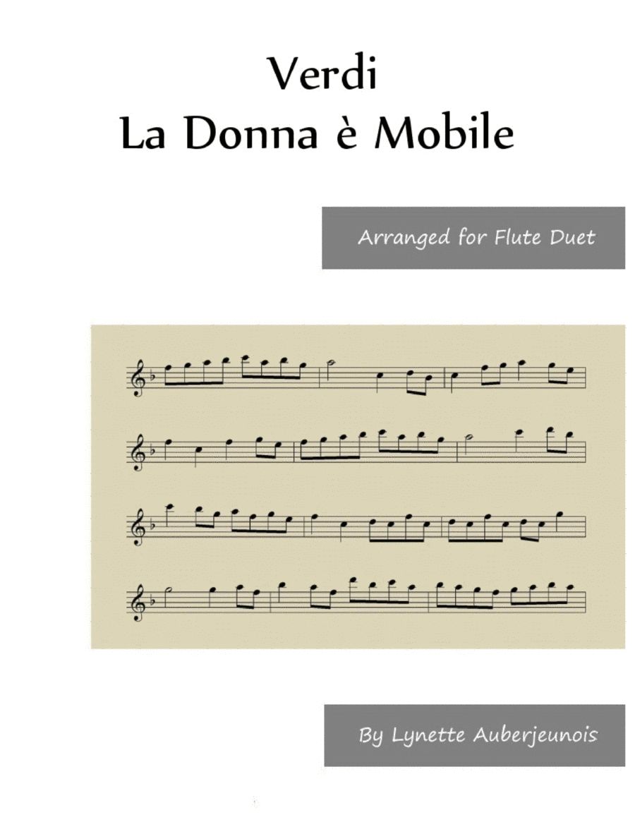 La Donna è Mobile - Flute Duet image number null