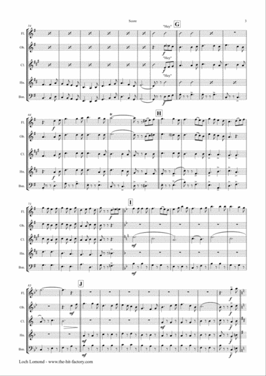 Loch Lomond - Celtic Traditional - Wind Quintet Woodwind Quintet scores gallery preview page 3