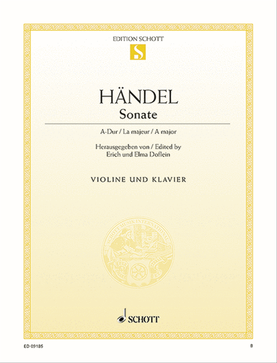 Sonata No. 3 in A Major Violin Solo scores gallery preview page 1