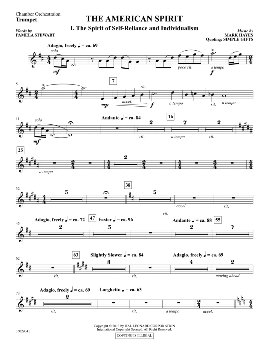 The American Spirit - Bb Trumpet Choir scores gallery preview page 1