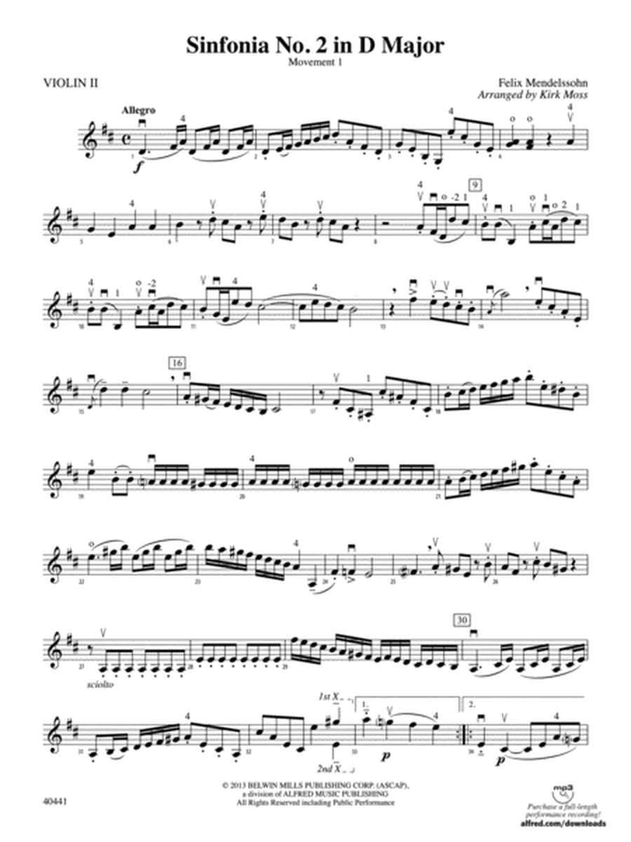 Sinfonia No. 2 in D Major: 2nd Violin